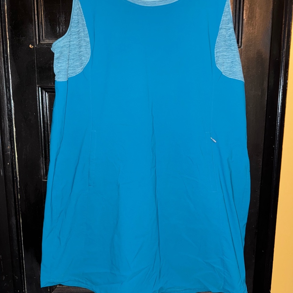 Columbia Blue and White Boxy Sleeveless Tank Dress